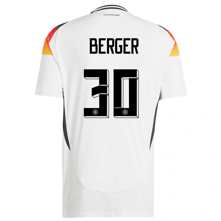 Kids Football Germany Ann Katrin Berger #30 White Home Jersey 24-26 T-Shirt