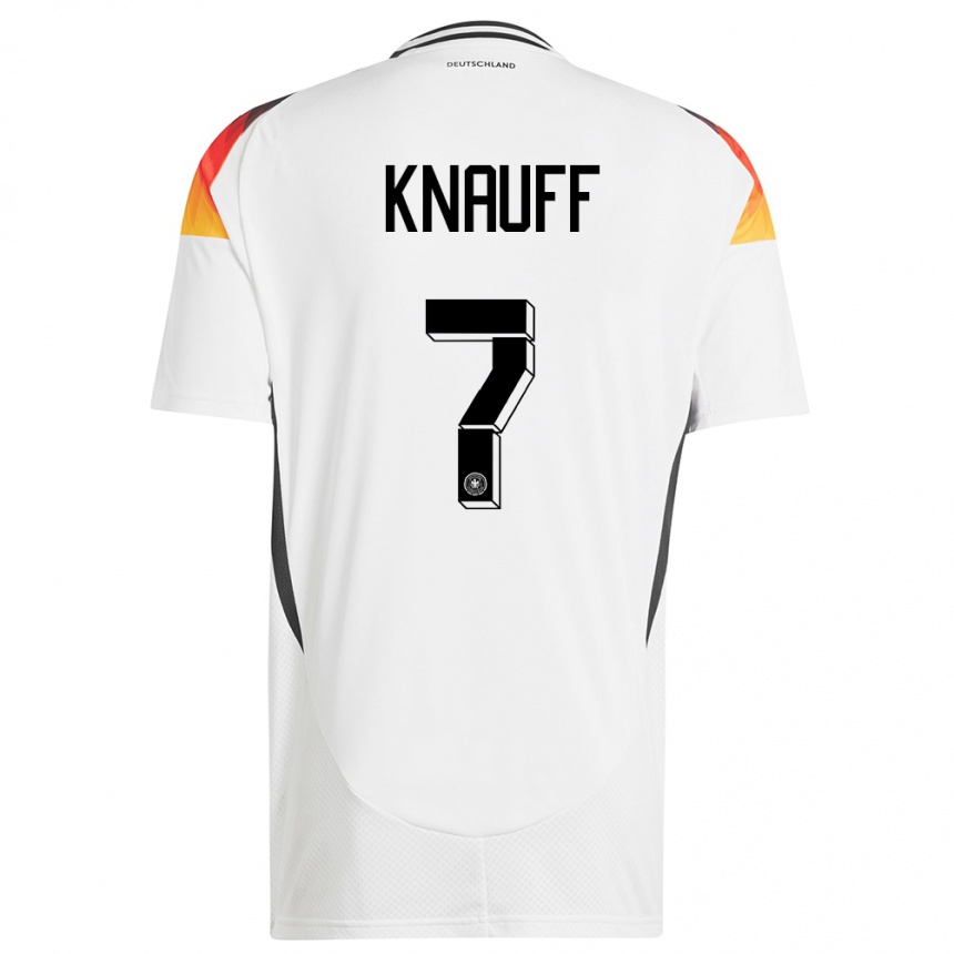 Kids Football Germany Ansgar Knauff #7 White Home Jersey 24-26 T-Shirt