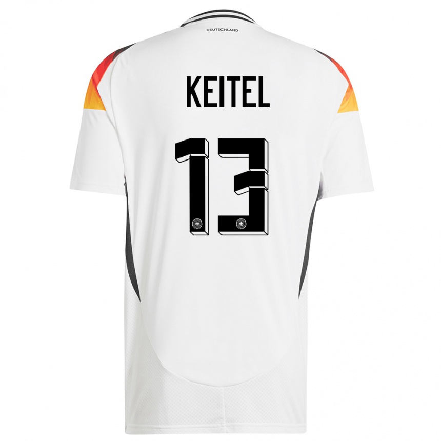 Kids Football Germany Yannik Keitel #13 White Home Jersey 24-26 T-Shirt