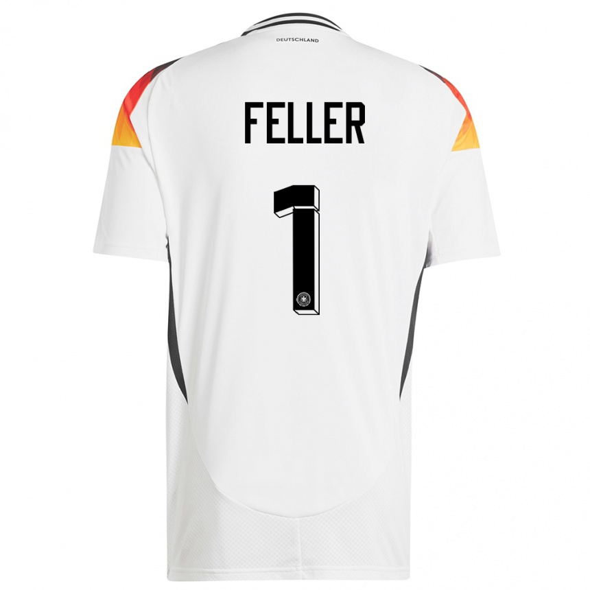 Kids Football Germany Frank Feller #1 White Home Jersey 24-26 T-Shirt