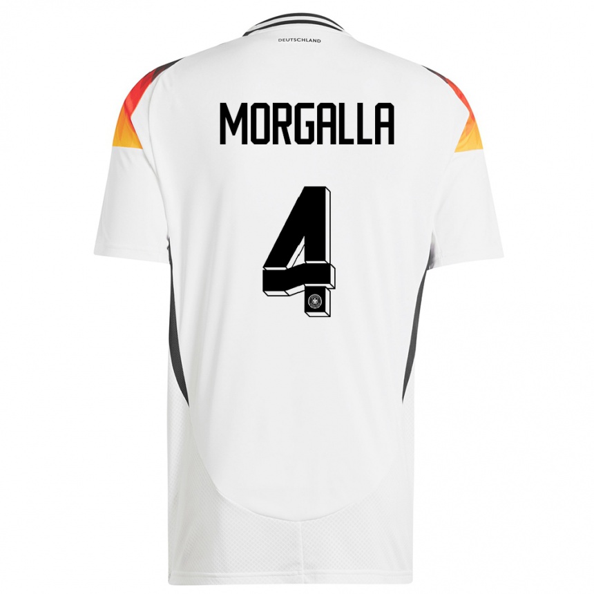 Kids Football Germany Leandro Morgalla #4 White Home Jersey 24-26 T-Shirt