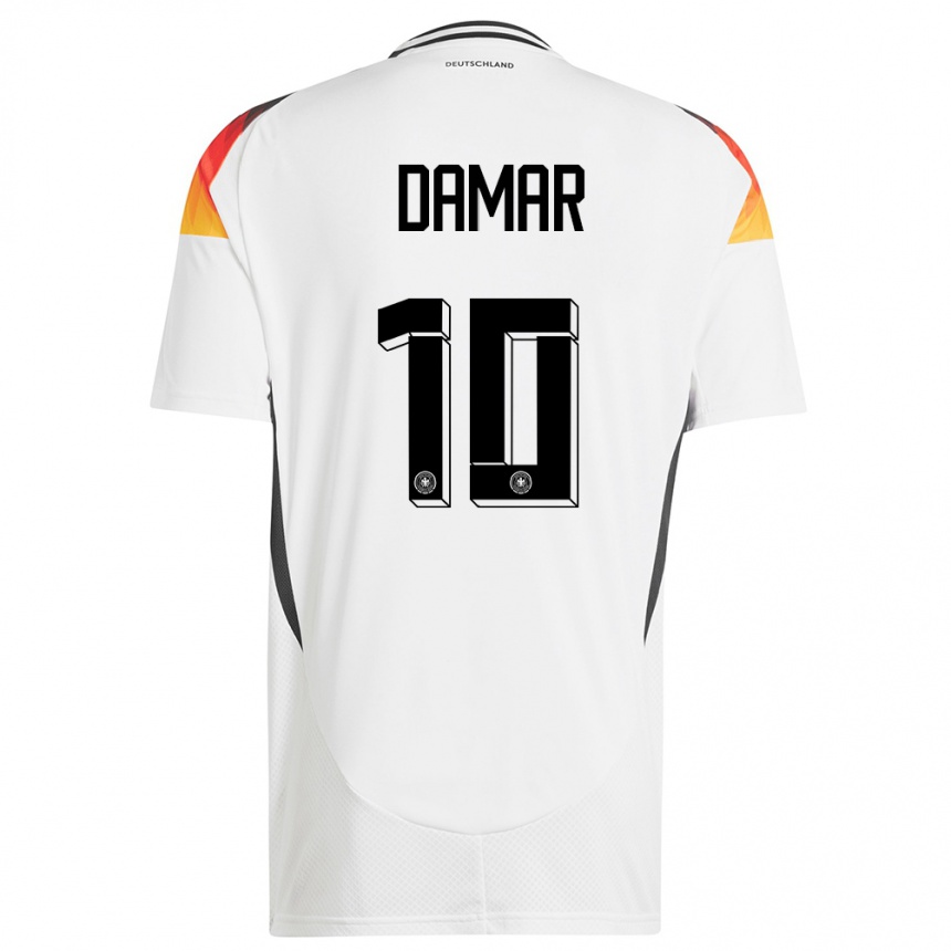 Kids Football Germany Muhammed Damar #10 White Home Jersey 24-26 T-Shirt