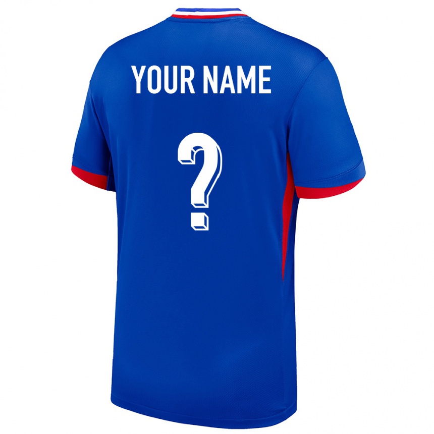 Kids Football France Your Name #0 Blue Home Jersey 24-26 T-Shirt