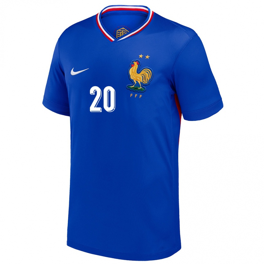 Kids Football France Pierre Kalulu #20 Blue Home Jersey 24-26 T-Shirt