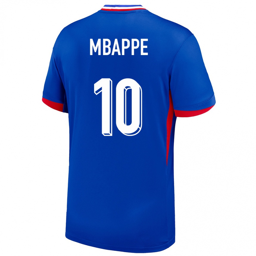 Kids Football France Kylian Mbappe #10 Blue Home Jersey 24-26 T-Shirt