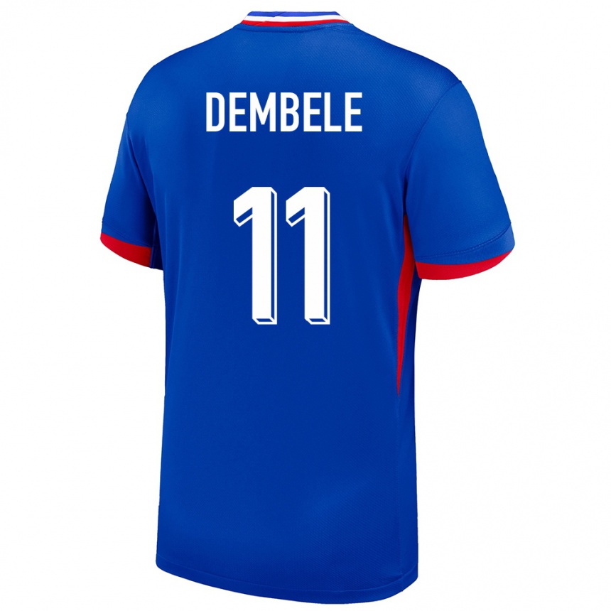 Kids Football France Ousmane Dembele #11 Blue Home Jersey 24-26 T-Shirt