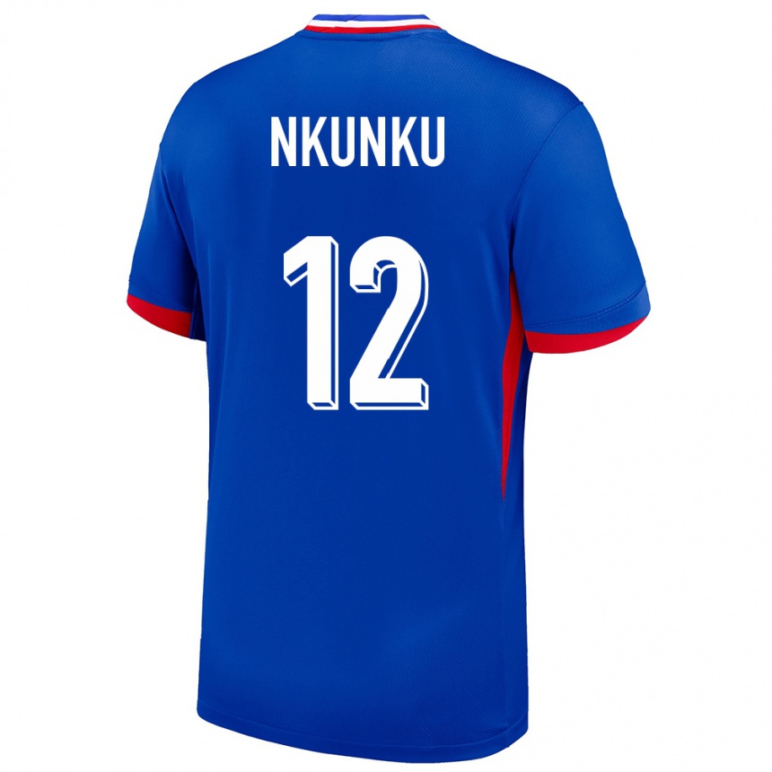 Kids Football France Christopher Nkunku #12 Blue Home Jersey 24-26 T-Shirt