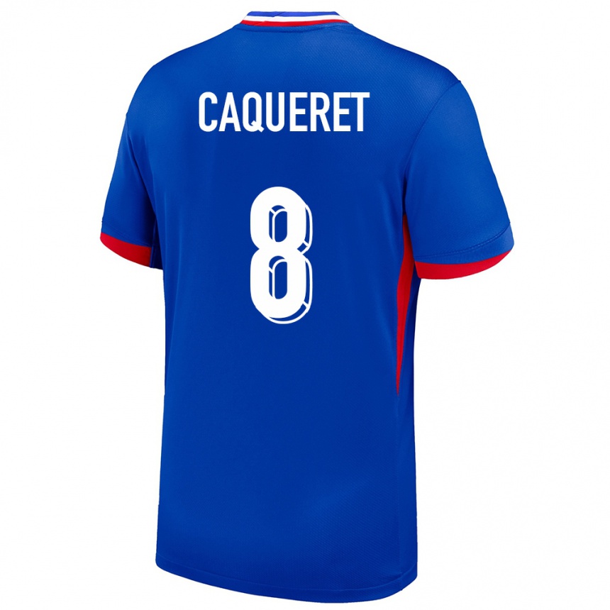 Kids Football France Maxence Caqueret #8 Blue Home Jersey 24-26 T-Shirt