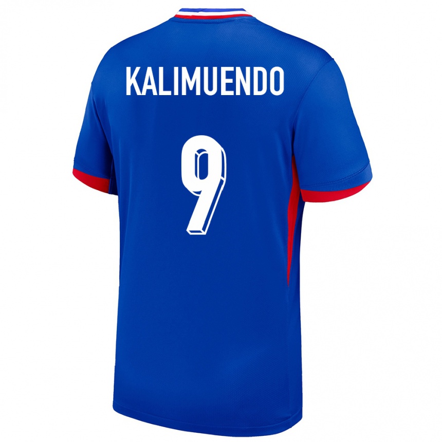 Kids Football France Arnaud Kalimuendo #9 Blue Home Jersey 24-26 T-Shirt