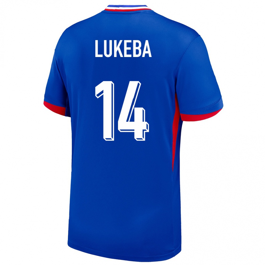 Kids Football France Castello Lukeba #14 Blue Home Jersey 24-26 T-Shirt