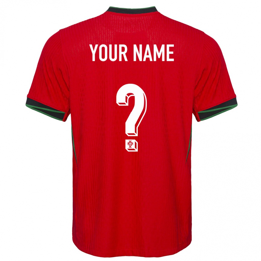 Kids Football Portugal Your Name #0 Red Home Jersey 24-26 T-Shirt