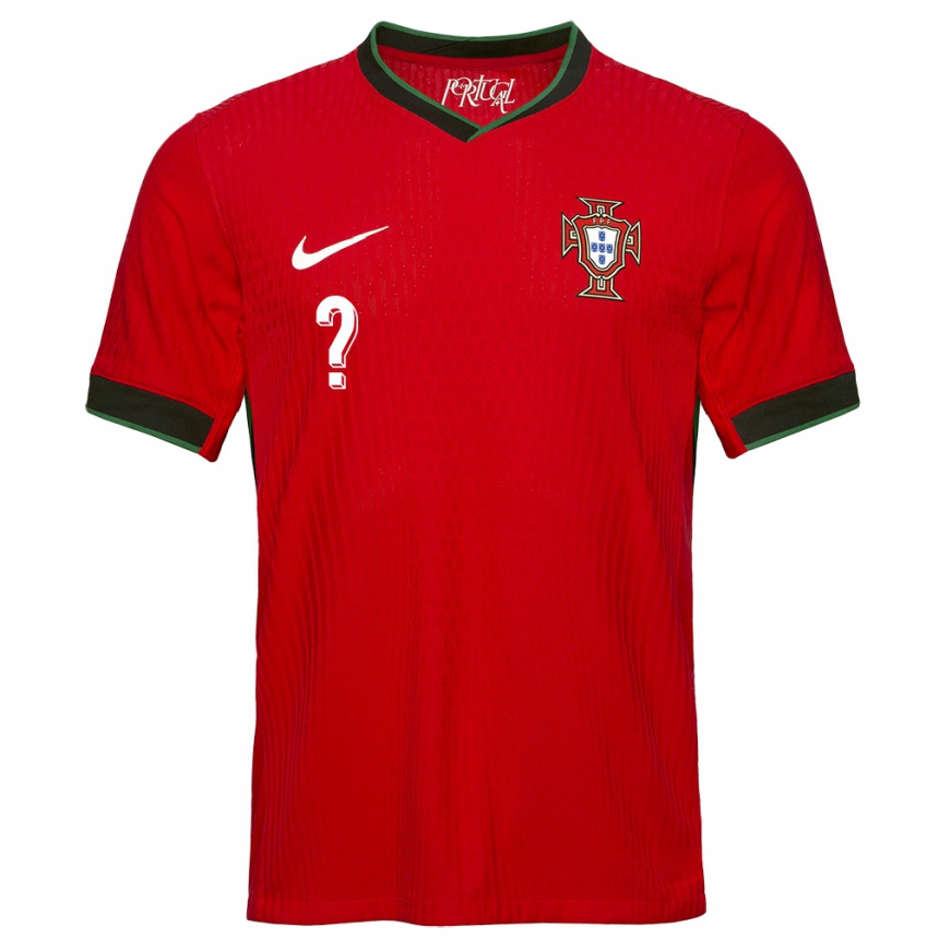 Kids Football Portugal Your Name #0 Red Home Jersey 24-26 T-Shirt