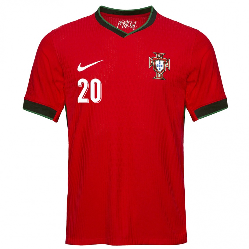 Kids Football Portugal Joao Cancelo #20 Red Home Jersey 24-26 T-Shirt