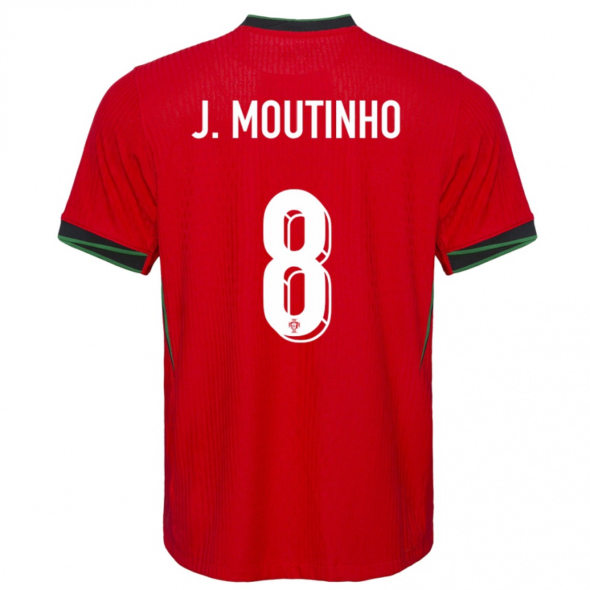 Kids Football Portugal Joao Moutinho #8 Red Home Jersey 24-26 T-Shirt