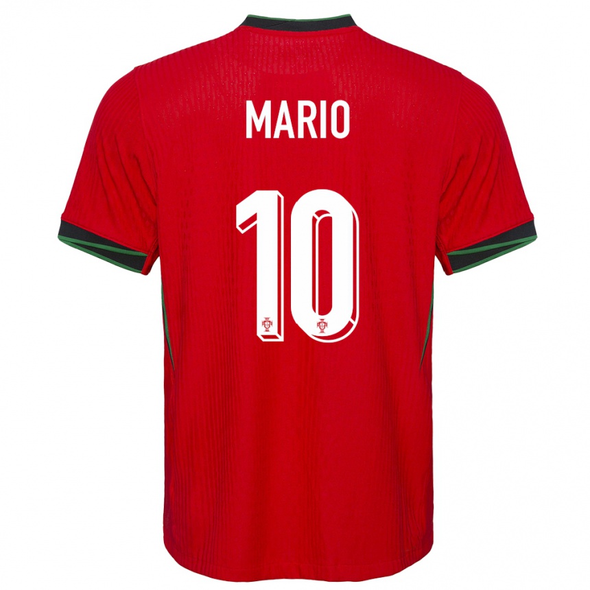 Kids Football Portugal Joao Mario #10 Red Home Jersey 24-26 T-Shirt