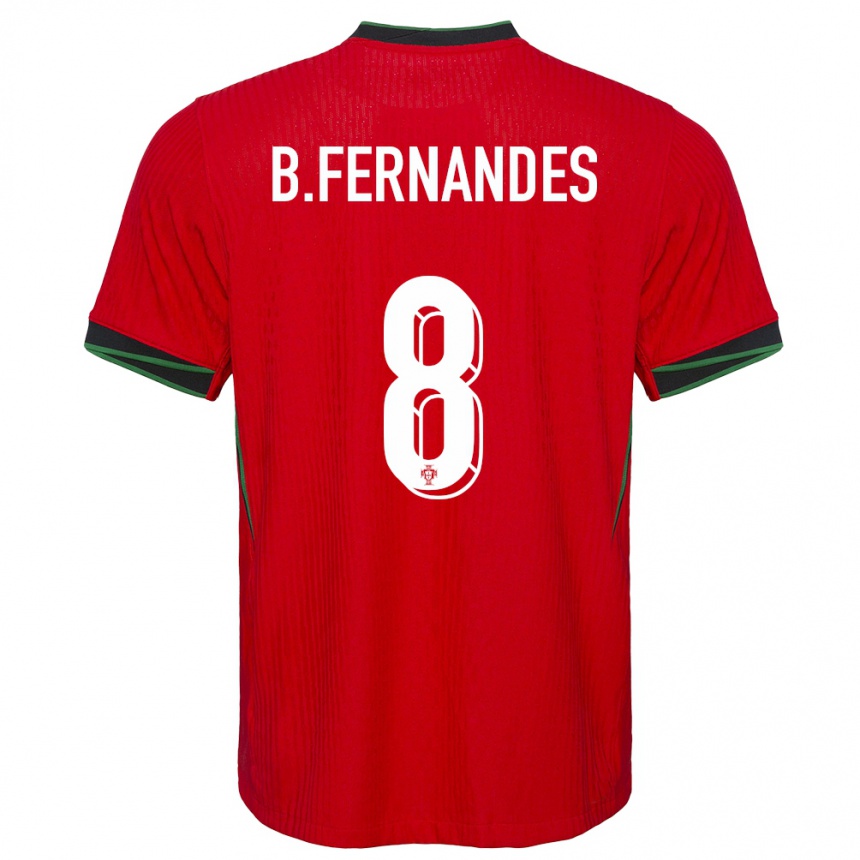 Kids Football Portugal Bruno Fernandes #8 Red Home Jersey 24-26 T-Shirt