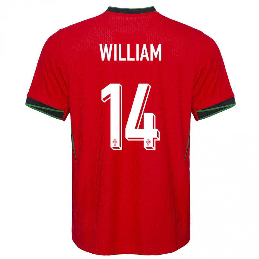 Kids Football Portugal William Carvalho #14 Red Home Jersey 24-26 T-Shirt