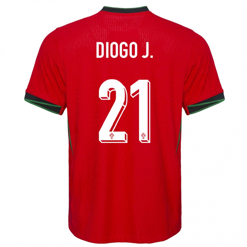 Kids Football Portugal Diogo Jota #21 Red Home Jersey 24-26 T-Shirt