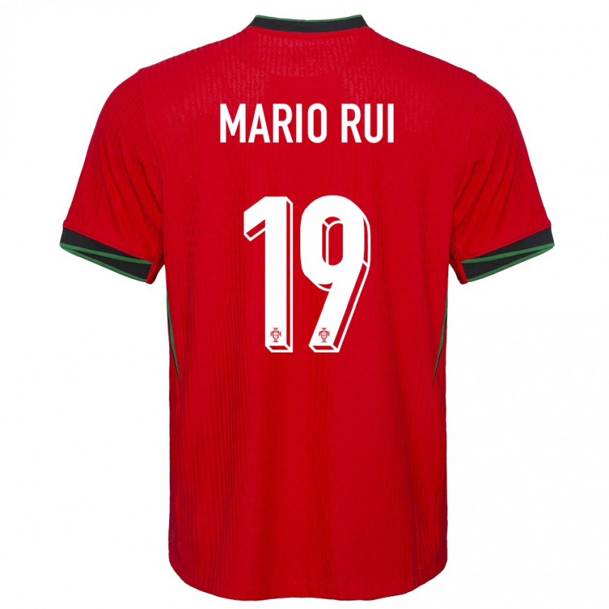 Kids Football Portugal Mario Rui #19 Red Home Jersey 24-26 T-Shirt