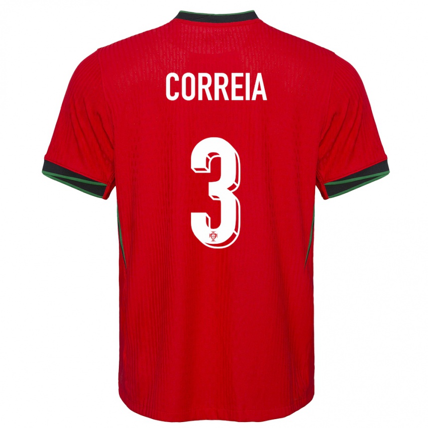 Kids Football Portugal Alicia Correia #3 Red Home Jersey 24-26 T-Shirt