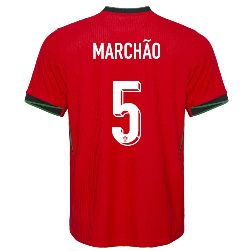 Kids Football Portugal Joana Marchao #5 Red Home Jersey 24-26 T-Shirt