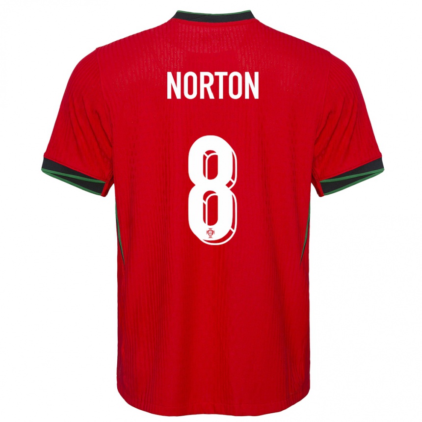 Kids Football Portugal Andreia Norton #8 Red Home Jersey 24-26 T-Shirt