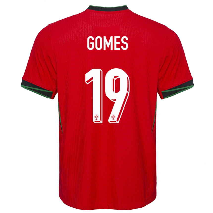 Kids Football Portugal Diana Gomes #19 Red Home Jersey 24-26 T-Shirt