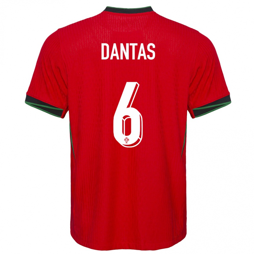 Kids Football Portugal Tiago Dantas #6 Red Home Jersey 24-26 T-Shirt