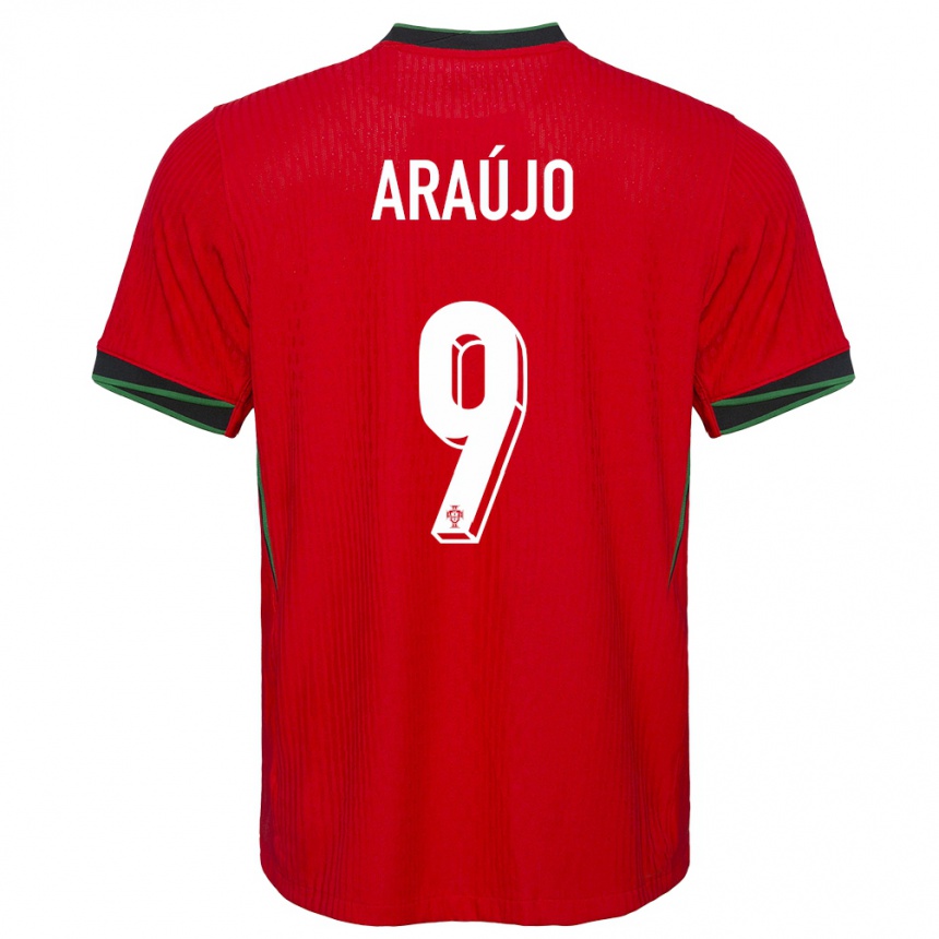 Kids Football Portugal Henrique Araujo #9 Red Home Jersey 24-26 T-Shirt