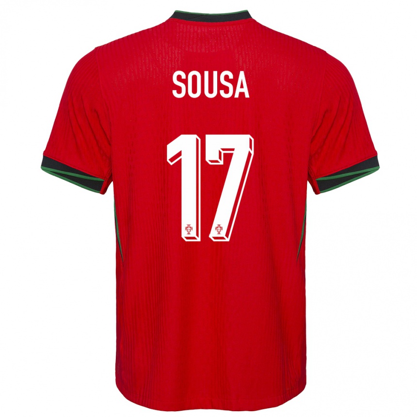 Kids Football Portugal Vasco Sousa #17 Red Home Jersey 24-26 T-Shirt