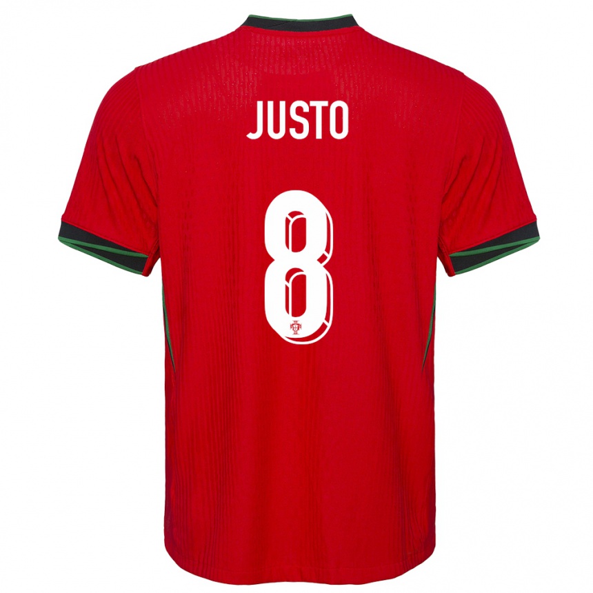 Kids Football Portugal Samuel Justo #8 Red Home Jersey 24-26 T-Shirt