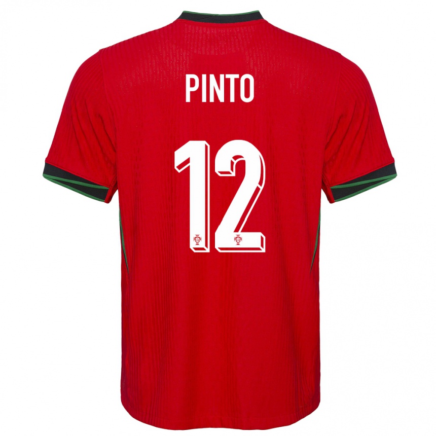 Kids Football Portugal Diogo Pinto #12 Red Home Jersey 24-26 T-Shirt