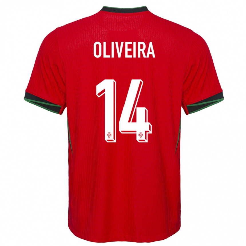 Kids Football Portugal Hugo Oliveira #14 Red Home Jersey 24-26 T-Shirt