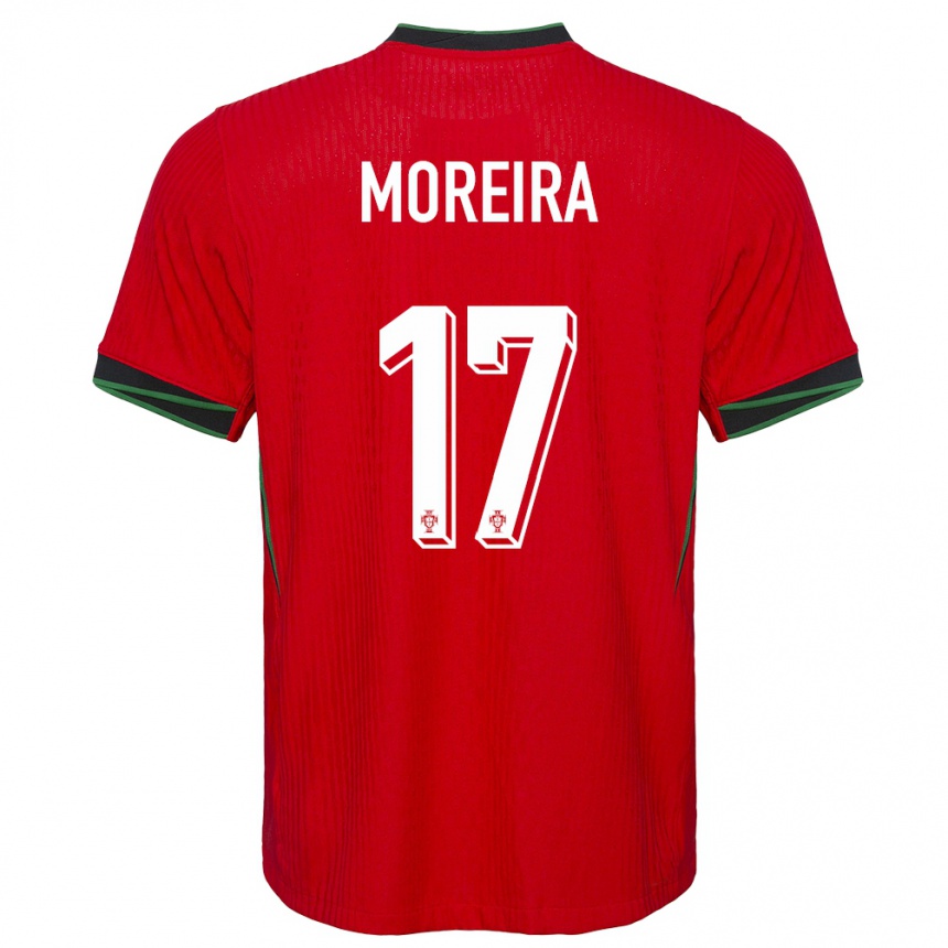 Kids Football Portugal Afonso Moreira #17 Red Home Jersey 24-26 T-Shirt