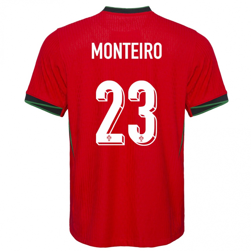 Kids Football Portugal David Monteiro #23 Red Home Jersey 24-26 T-Shirt