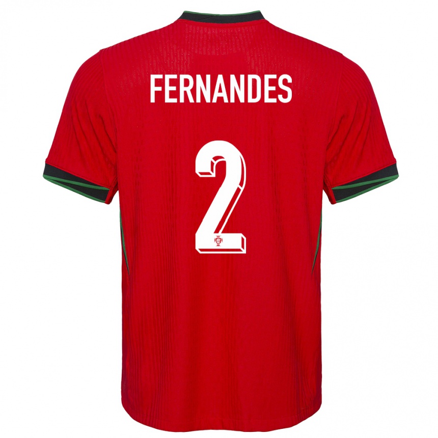 Kids Football Portugal Martim Fernandes #2 Red Home Jersey 24-26 T-Shirt