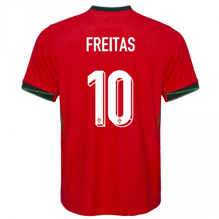 Kids Football Portugal Tiago Freitas #10 Red Home Jersey 24-26 T-Shirt