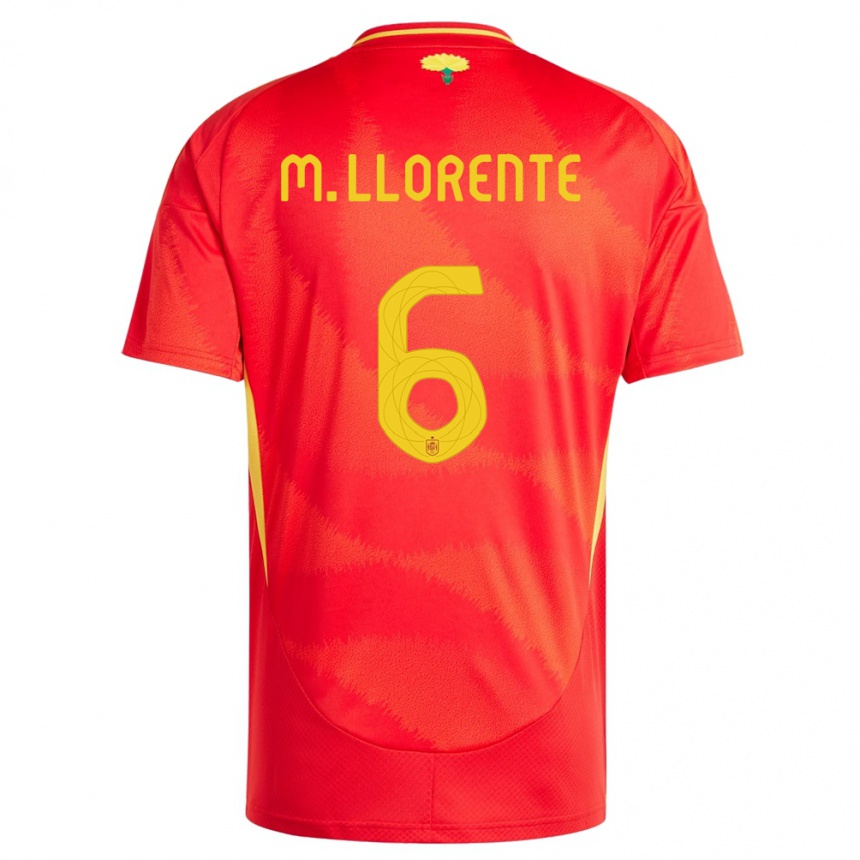 Kids Football Spain Marcos Llorente #6 Red Home Jersey 24-26 T-Shirt