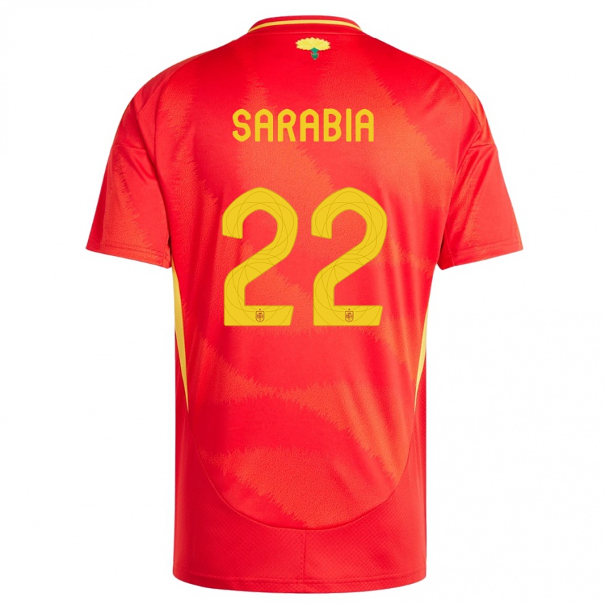 Kids Football Spain Pablo Sarabia #22 Red Home Jersey 24-26 T-Shirt