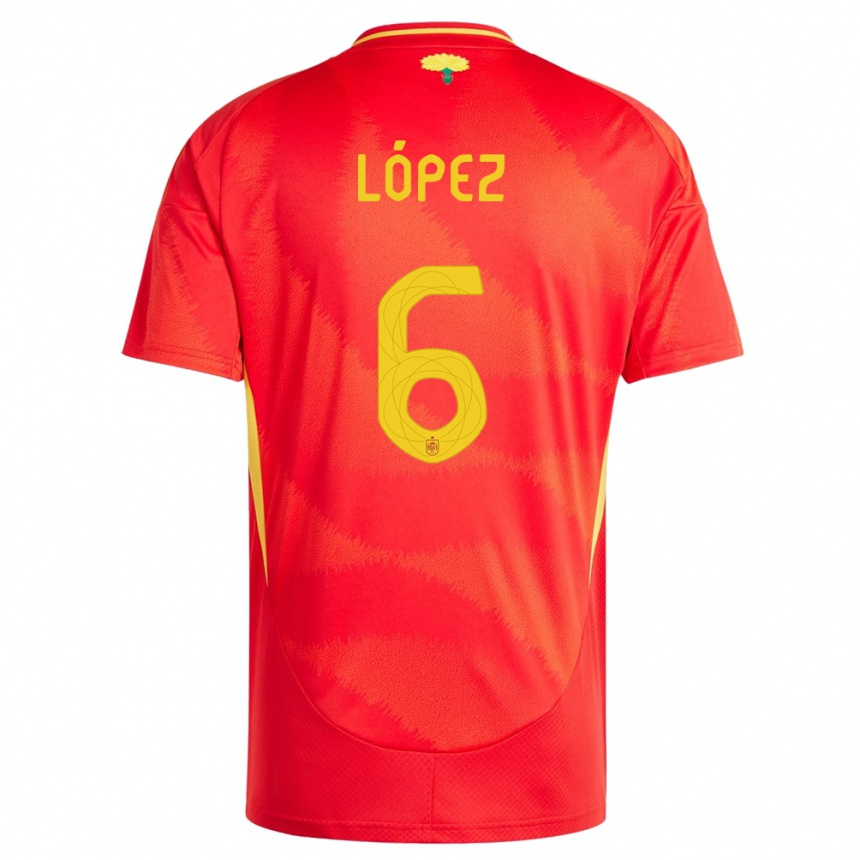 Kids Football Spain Maitane Lopez #6 Red Home Jersey 24-26 T-Shirt