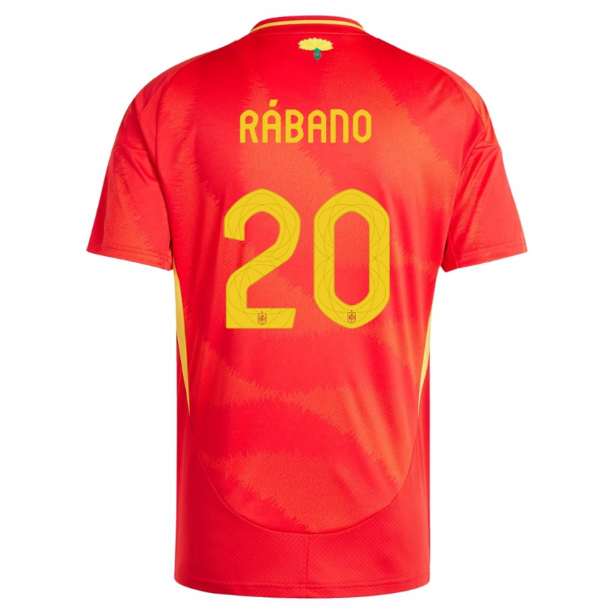 Kids Football Spain Nuria Rabano #20 Red Home Jersey 24-26 T-Shirt