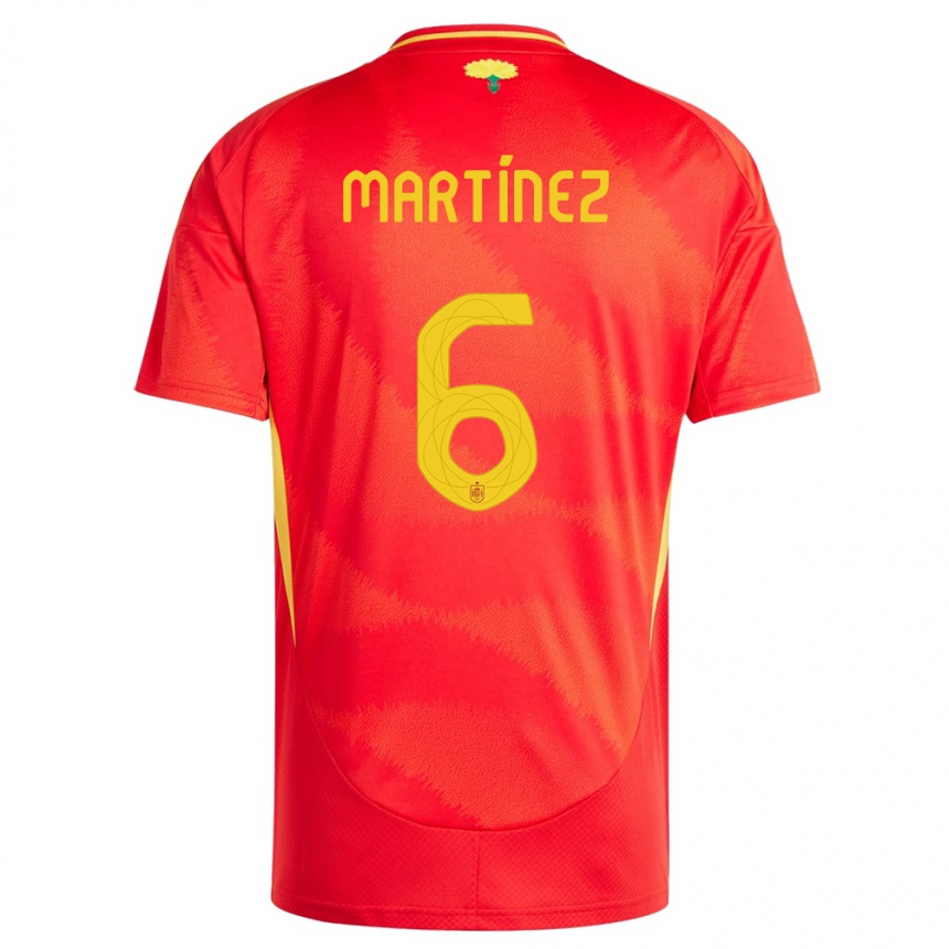 Kids Football Spain Roger Martinez #6 Red Home Jersey 24-26 T-Shirt