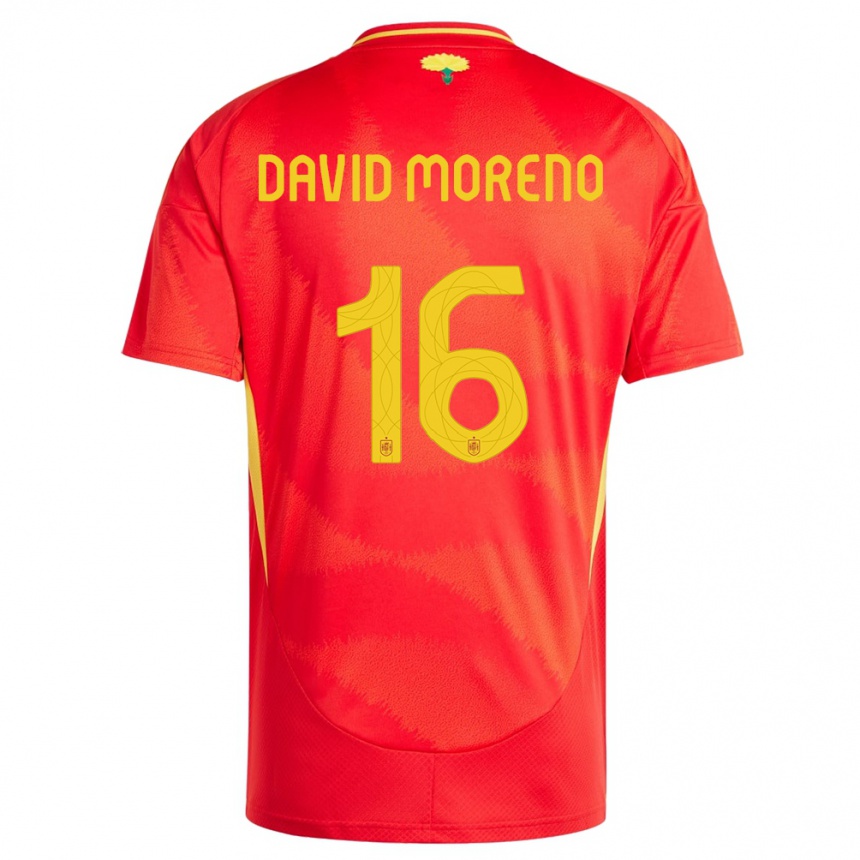 Kids Football Spain Antonio David Moreno #16 Red Home Jersey 24-26 T-Shirt