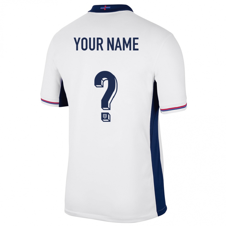 Kids Football England Your Name #0 White Home Jersey 24-26 T-Shirt