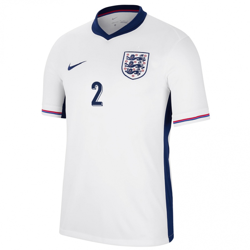 Kids Football England Rico Lewis #2 White Home Jersey 24-26 T-Shirt