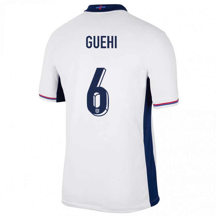 Kids Football England Marc Guehi #6 White Home Jersey 24-26 T-Shirt