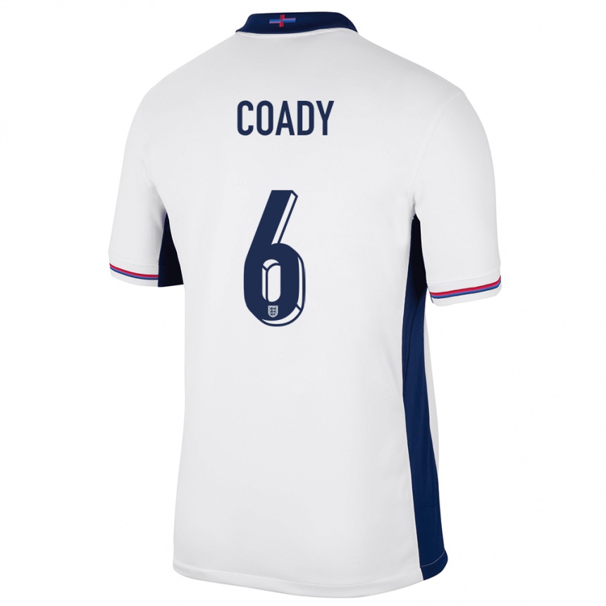 Kids Football England Conor Coady #6 White Home Jersey 24-26 T-Shirt