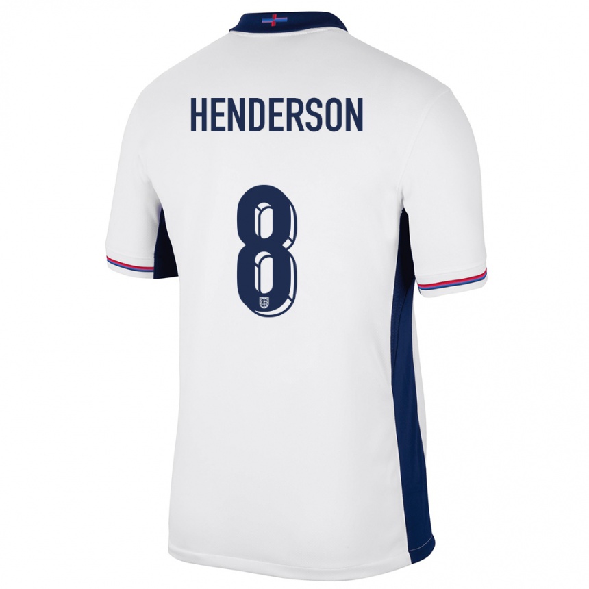 Kids Football England Jordan Henderson #8 White Home Jersey 24-26 T-Shirt