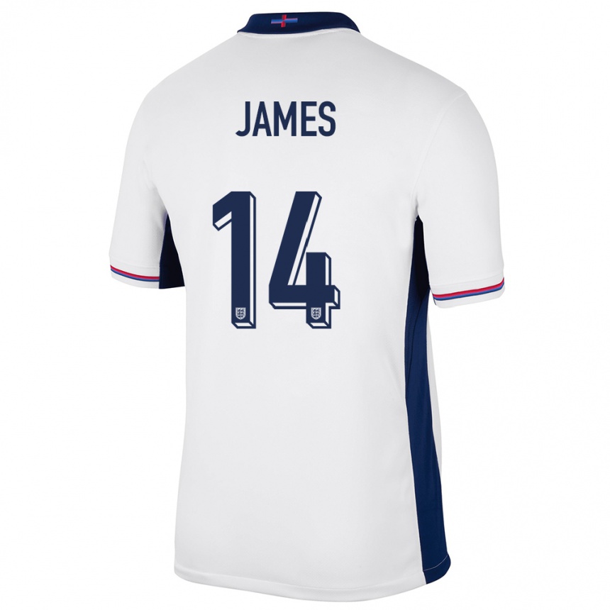 Kids Football England Reece James #14 White Home Jersey 24-26 T-Shirt