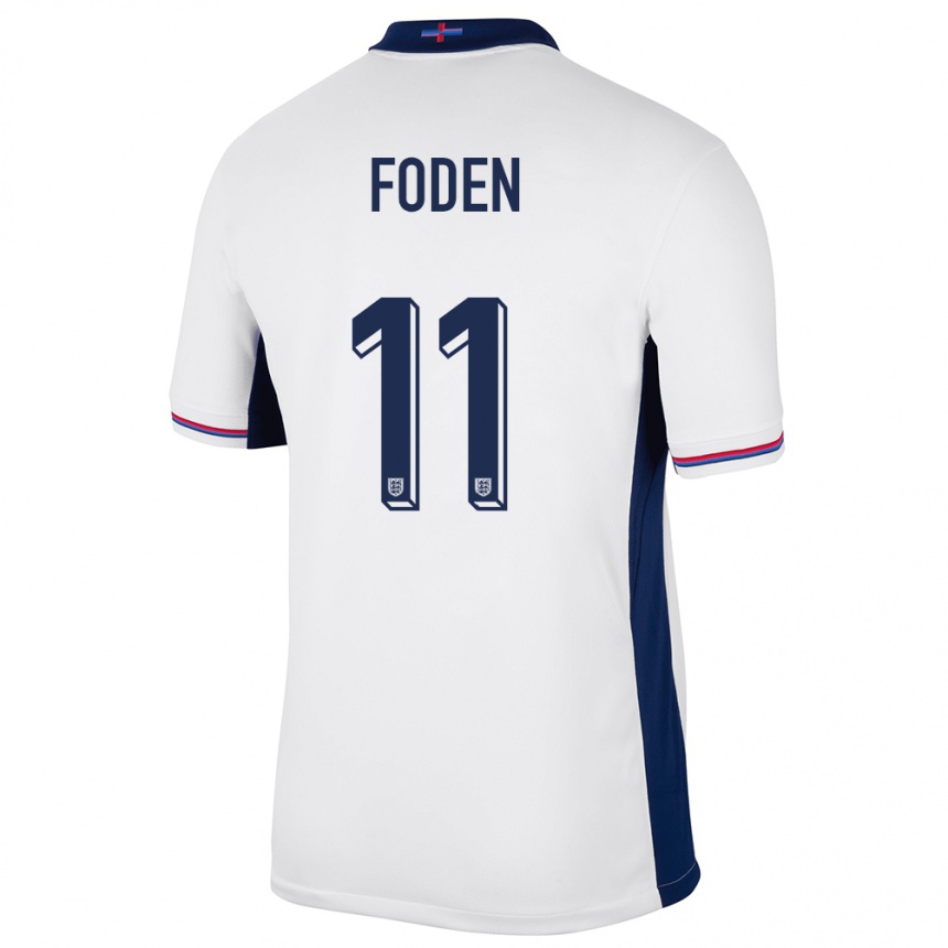 Kids Football England Phil Foden #11 White Home Jersey 24-26 T-Shirt